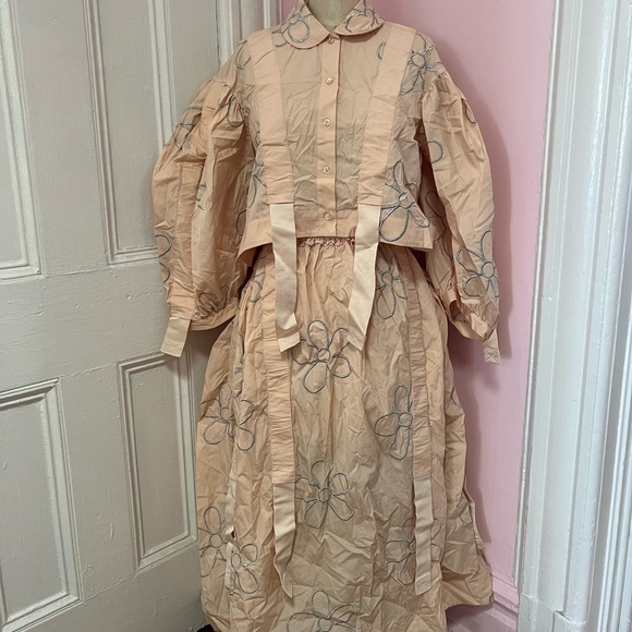 Simone Rocha Other - COPY - Simone Rocha SS23 Floral Embroidered Peach Dress Set